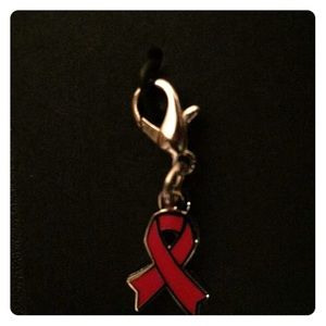 Red Ribbon Charm for Heart Health Month